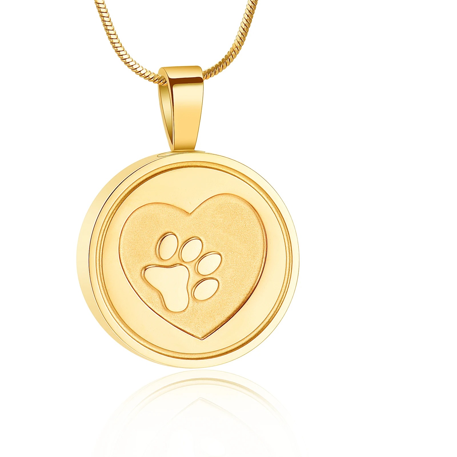 Heart Paw Gold - Joya relicario cenizas mascotas Chile