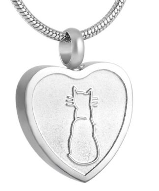 Cat Heart Silver - Anfora urna cenizas personas Chile