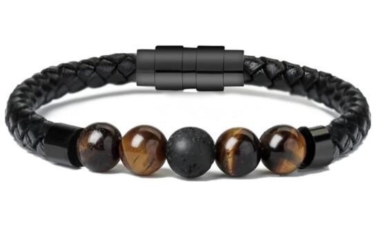 Tiger Eye Lava Bracelet - Joya relicario cenizas mascotas Chile