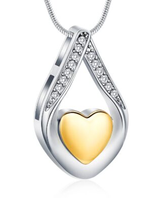 Corazón Brillantes Gold - Anfora urna cenizas personas Chile
